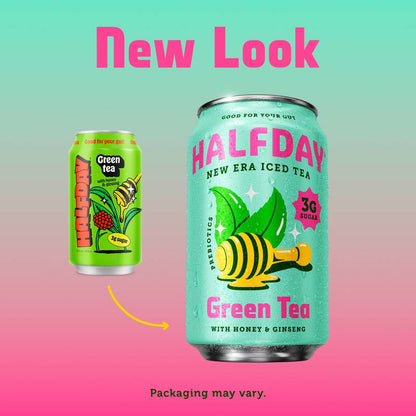Halfday Prebiotic Green Tea with Honey & Ginseng 12oz Can