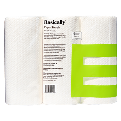 Basically 6ct Split Sheet Paper Towels Double Roll
