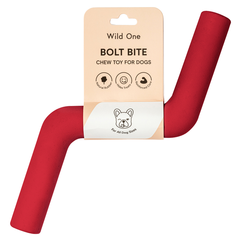 Wild One Bolt Bite Standard Dog Toy in Strawberry