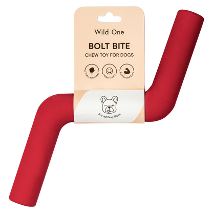 Wild One Bolt Bite Standard Dog Toy in Strawberry