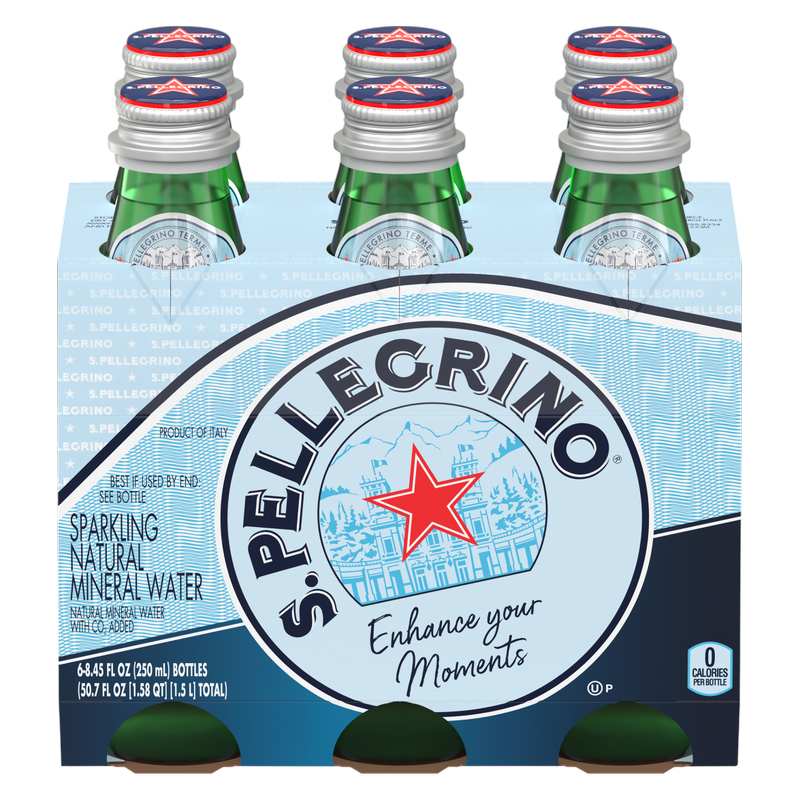 San Pellegrino Sparkling Natural Mineral Water 6pk 8.45oz Btl