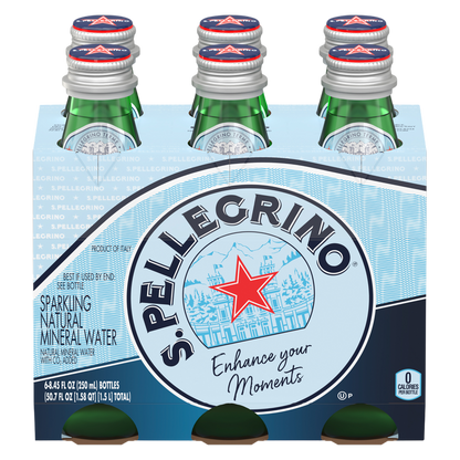 San Pellegrino Sparkling Natural Mineral Water 6pk 8.45oz Btl