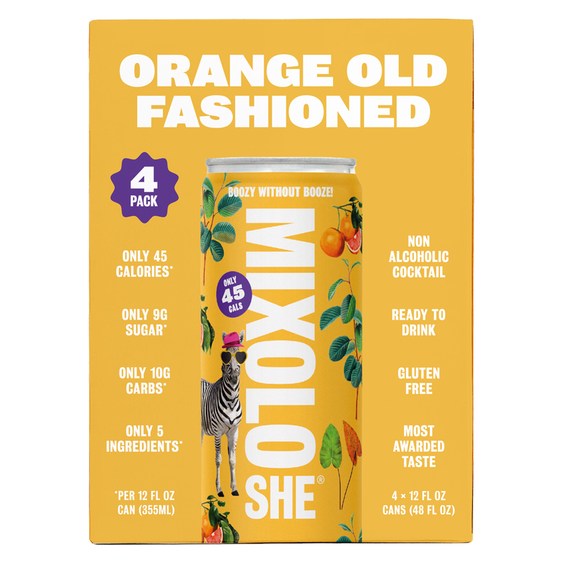 Mixoloshe Orange Old Fashioned Non-Alcoholic Cocktail 4pk 12oz Can