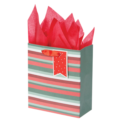 Holiday Stripe 6.5" Gift Bag