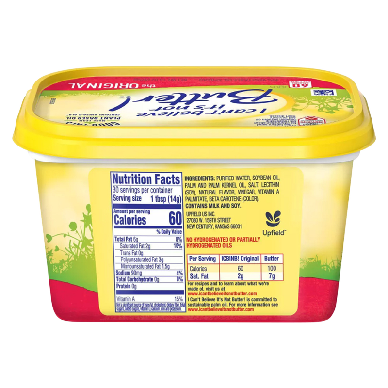 I Can't Believe It's Not Butter Original Spread Tub - 15oz