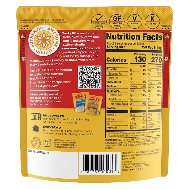 Tasty Bite Bombay Potatoes 10oz