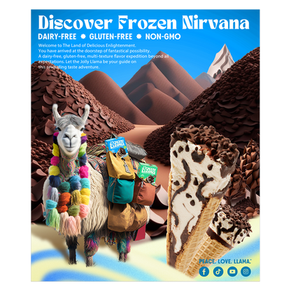 Jolly Llama, Dairy Free Gluten Free Coconut Cream Vanilla Fudge Sundae Cones