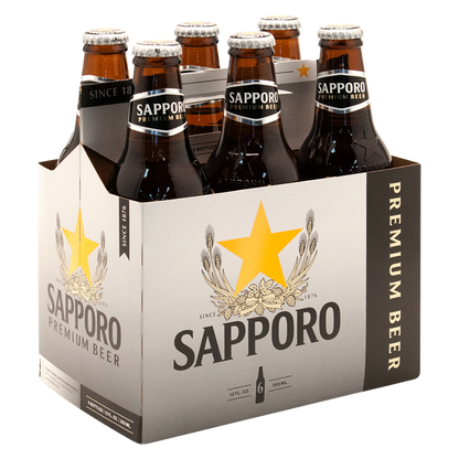 Sapporo Premium Beer 6pk 12oz BTL 4.9% ABV