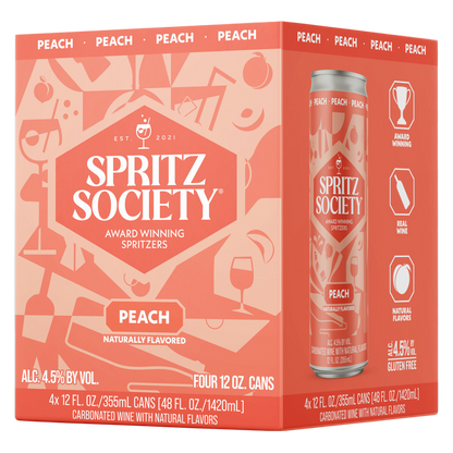 Spritz Society Peach 4pk 12oz Cans 4.5% ABV