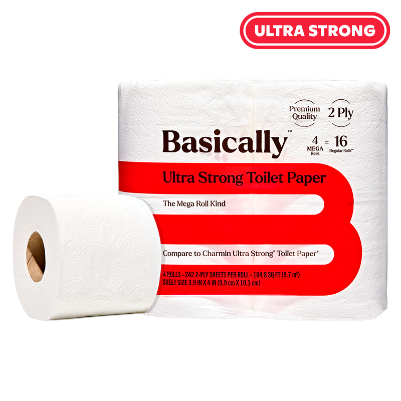 Basically 4ct Ultra Strong Toilet Paper