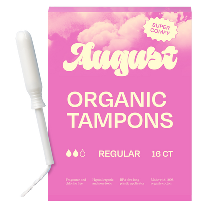 August Regular Organic Tampons 16ct