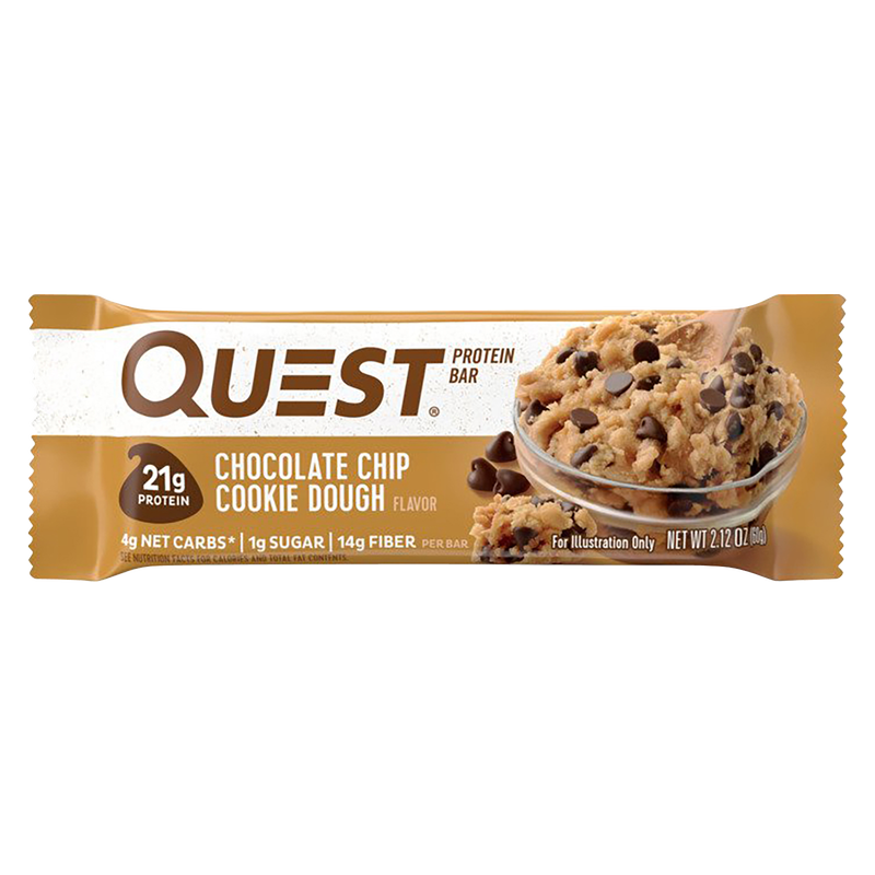 Quest Chocolate Chip Cookie Dough Protein Bar 2.12oz