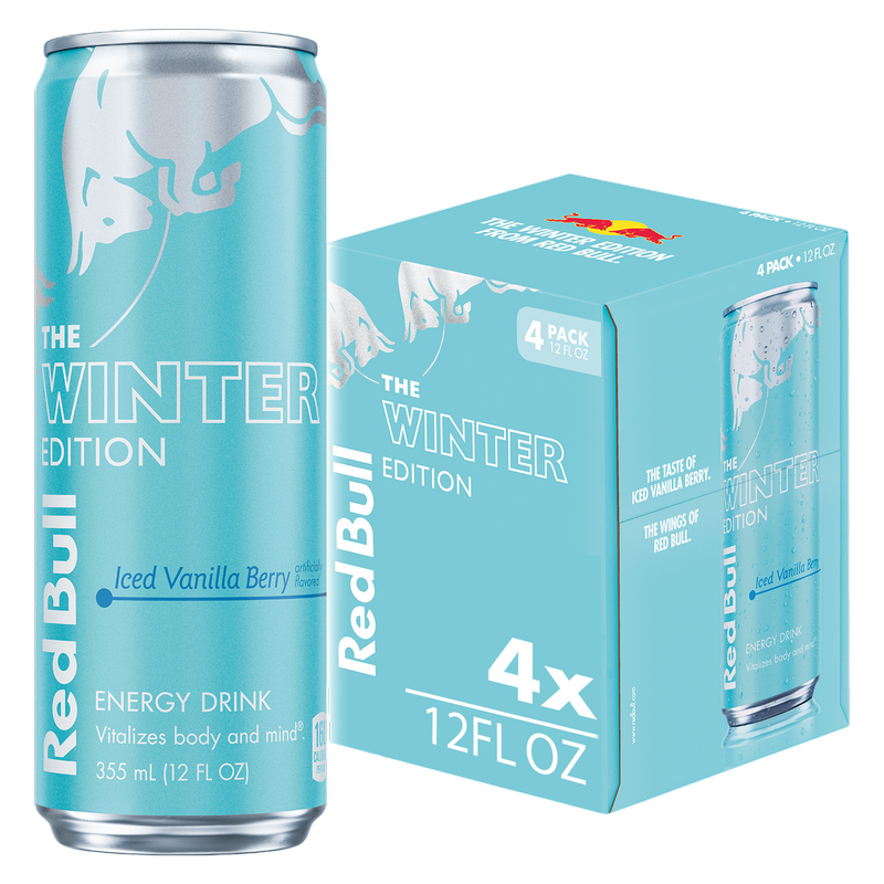 Red Bull Winter Edition Iced Vanilla Berry Energy Drink 4pk 12oz Can