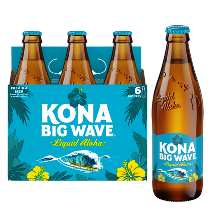 Kona Big Wave Premium Beer 6pk 12oz Bottles 4.4% ABV