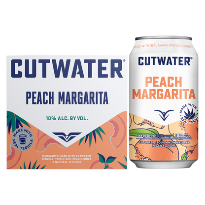 Cutwater Tequila Peach Margarita 4pk 12oz 10% ABV