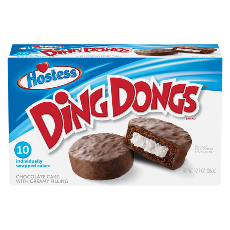 HOSTESS Chocolate DING DONGS, Creamy Filling, Individually Wrapped - 10 Count, 12.70 oz