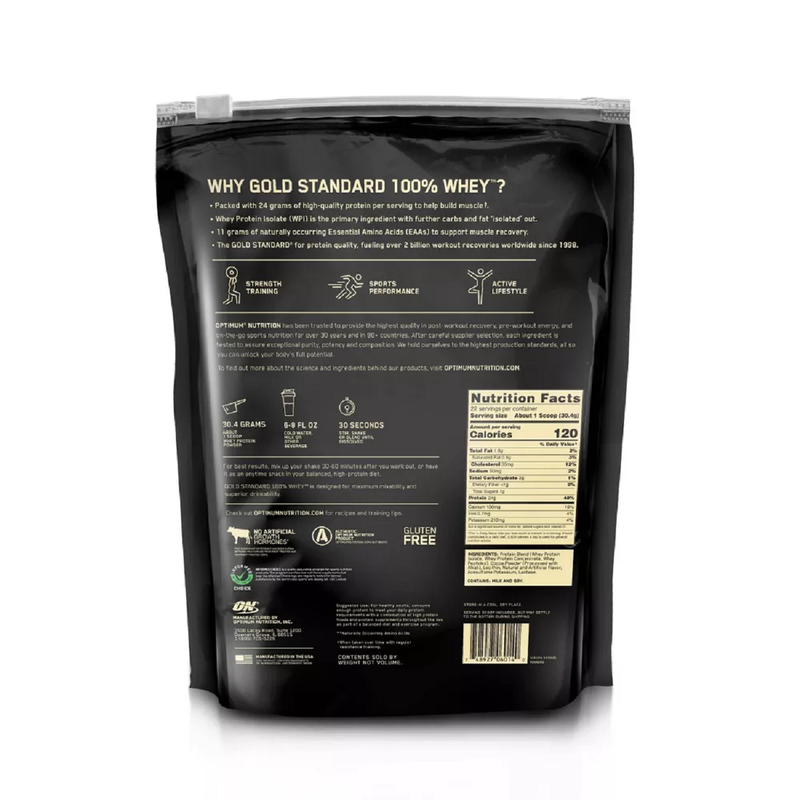 Optimum Nutrition Gold Standard 100% Whey, Double Rich Chocolate, Protein Powder, 22 Servings