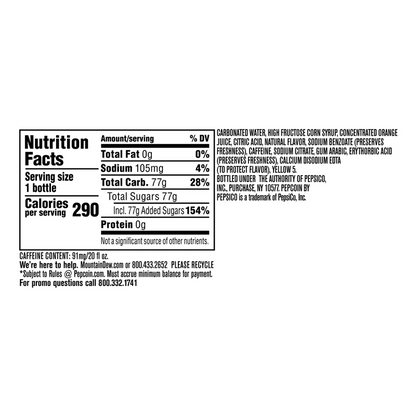 Mountain Dew 20oz Btl