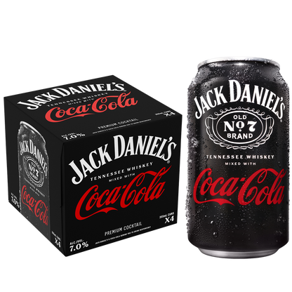 Jack Daniel's & Coke 4pk 355ml Can 7% ABV – BevMo! Arizona