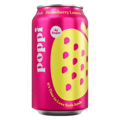 Poppi Prebiotic Soda Strawberry Lemon 4pk 12oz Can