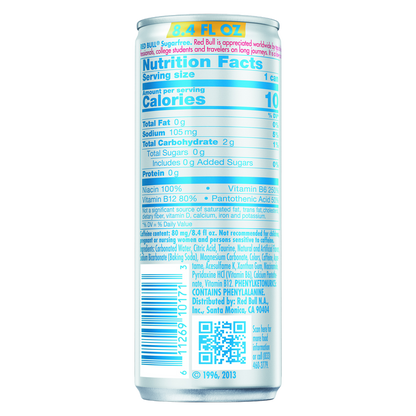 Red Bull Energy Drink Sugar Free 4pk 8.4oz Can