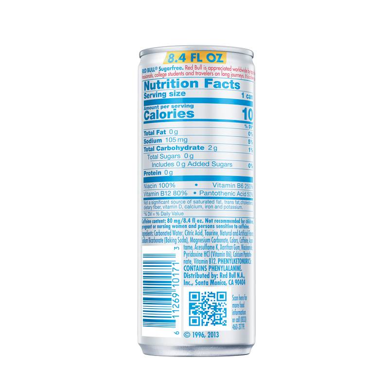 Red Bull Energy Drink Sugar Free 8.4oz Can