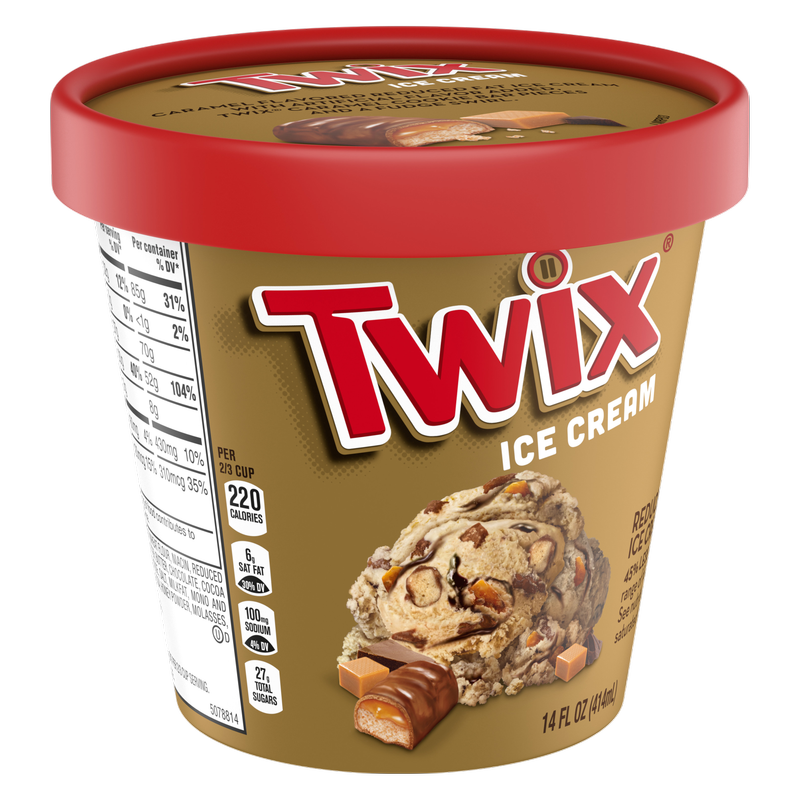 TWIX Caramel and Fudge Swirl Ice Cream, 14 Oz