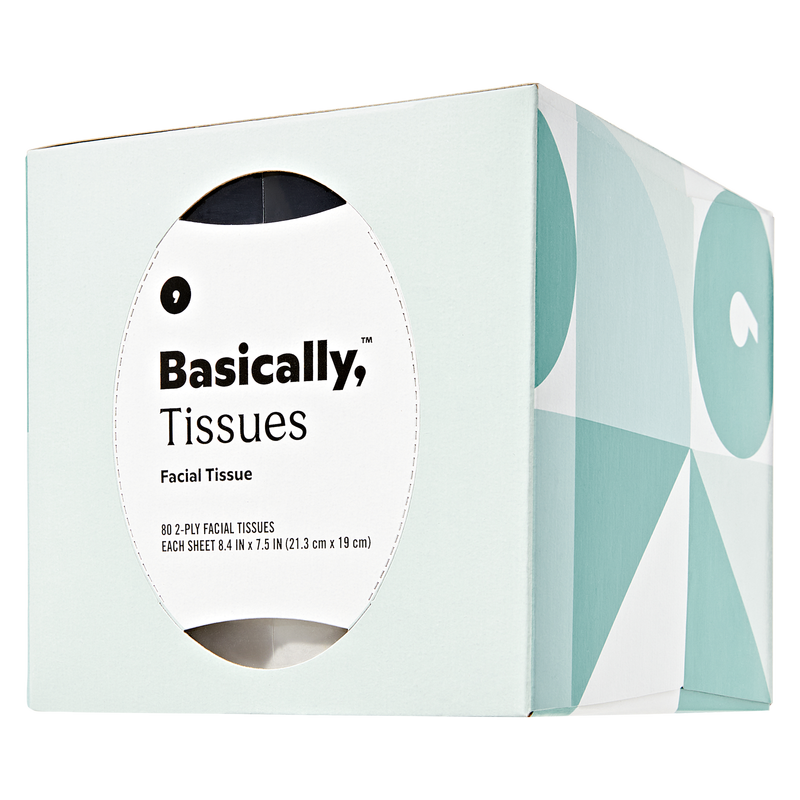Basically, 80ct Soft Facial Tissues (Pack of 9)