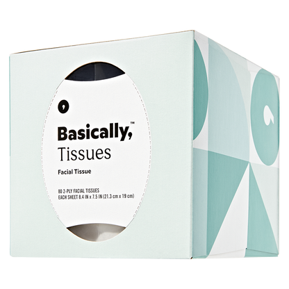 Basically, 80ct Soft Facial Tissues (Pack of 9)