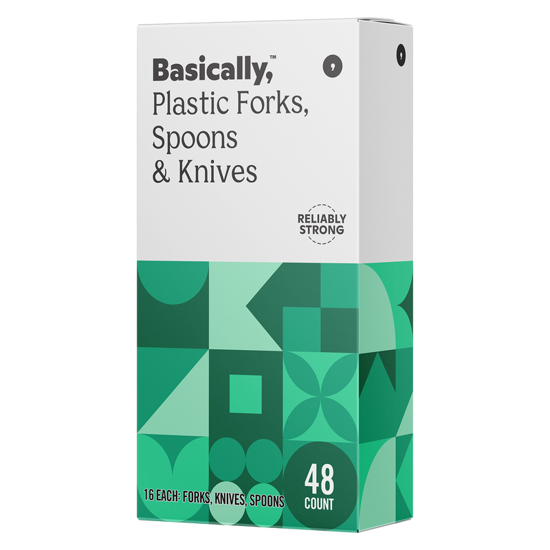 Basically, 48ct Plastic Forks, Spoons, and Knives (2 Pack)