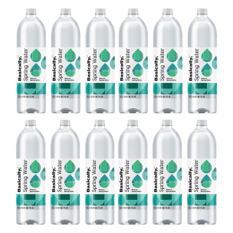Basically, 1.5L Spring Water (Pack of 12)