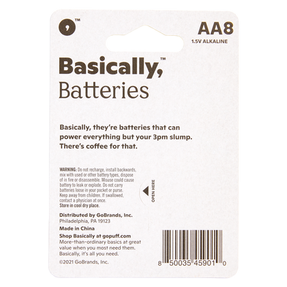 Basically, 8ct AA Alkaline Batteries (Pack of 2)