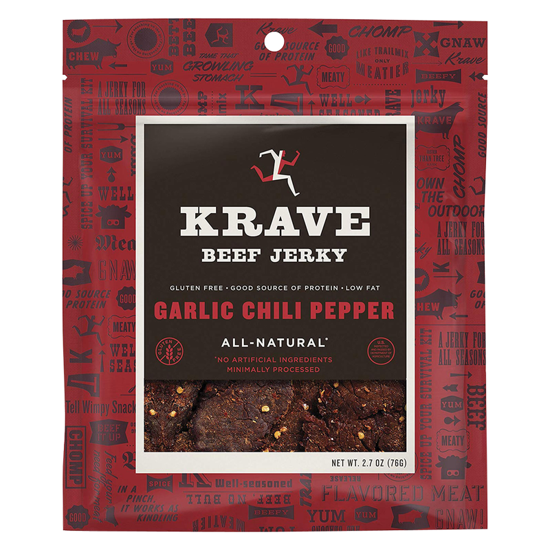 Krave Beef Jerky Garlic Chili Pepper 2.7oz