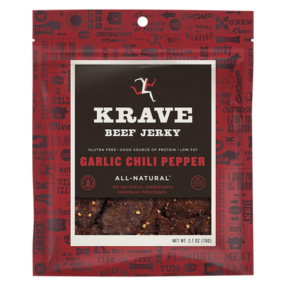 Krave Beef Jerky Garlic Chili Pepper 2.7oz