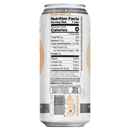 Hiball Peach Sparkling Energy Water 16oz Can