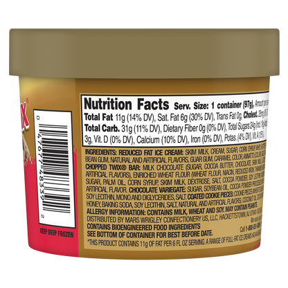 Twix Caramel Flavored Reduced Fat Ice Cream Cup 6oz