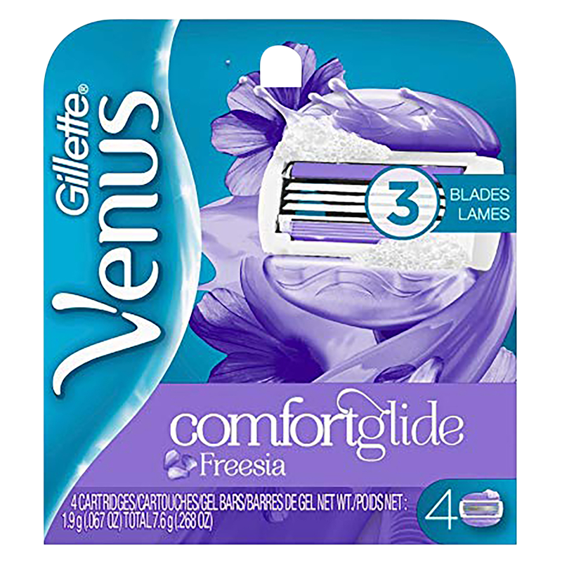 Venus Comfort Glide Freesia 3 Blade Razor Refills 4ct