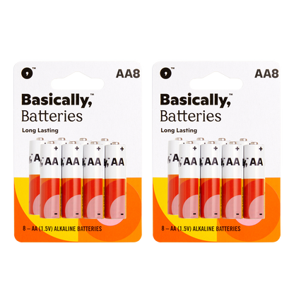 Basically, 8ct AA Alkaline Batteries (Pack of 2)