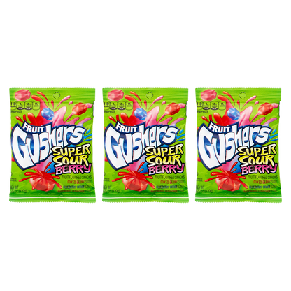 3ct Fruit Gushers Super Sour Berry 4.25oz