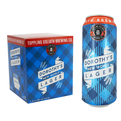 Toppling Goliath Dorothy's New World Lager 4pk 16oz Can 5.5% ABV Toppling Goliath Dorothy's New World Lager 4pk 16oz Can 5.5% ABV