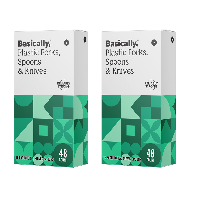 Basically, 48ct Plastic Forks, Spoons, and Knives (2 Pack)