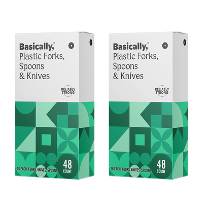 Basically, 48ct Plastic Forks, Spoons, and Knives (2 Pack)